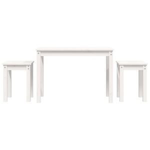 vidaXL Nesting Tables 3 pcs White Solid Wood Pine