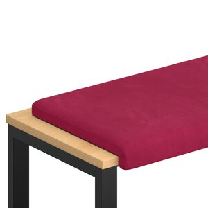 vidaXL Bench Cushion Velvet Wine Red Depth 35 cm