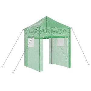 vidaXL Greenhouse with Pop-up Frame Green 200 x 200 x 300 cm Iron