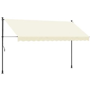 vidaXL Retractable Awning Cream 350x150 cm Fabric and Steel