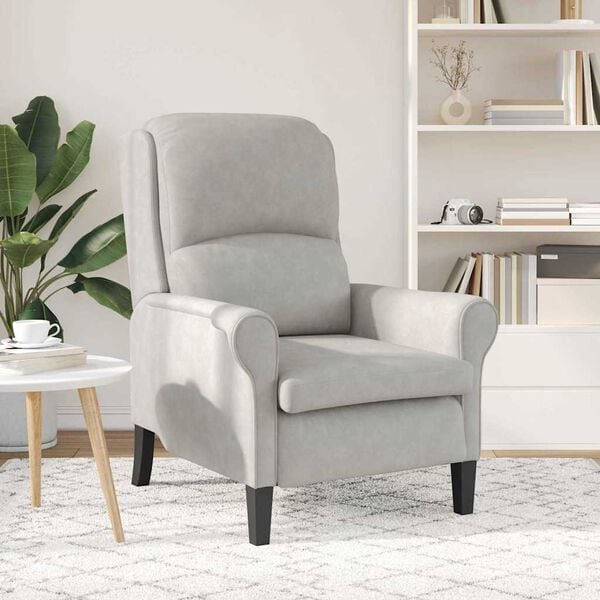 vidaXL Armchair Light grey 76 x 94 x 102 cm Microfibre