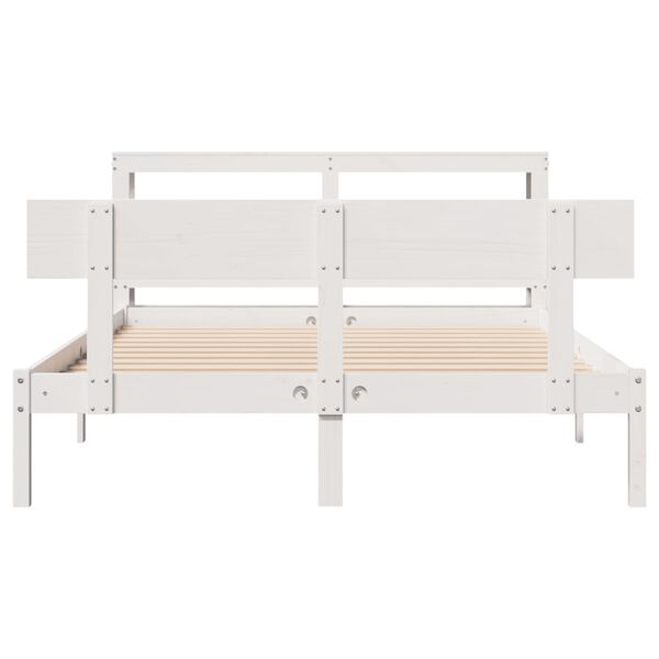vidaXL Bed Frame without Mattress White 120x200 cm Solid Wood Pine