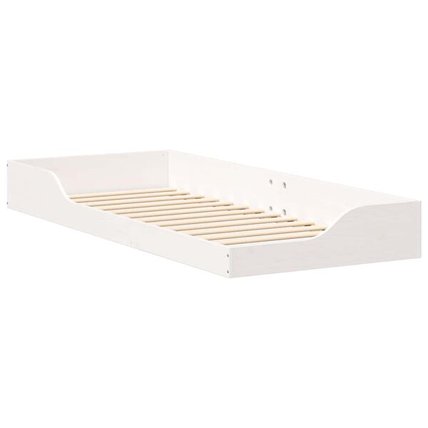 vidaXL Bed Frame White 80 x 220 cm Solid Pine Wood