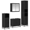 vidaXL Bathroom Furniture Set 4 pcs Black oak Engineered wood