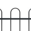 vidaXL Garden Fence with Hoop Top Steel 1603.5x150 cm Black
