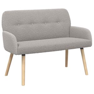 vidaXL 2 Seater Sofa with Solid Wood Legs Light Grey Boucl&eacute;