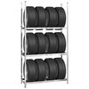 vidaXL 3-Layer Tire Racks 4 pcs Silver 110x40x200 cm Steel