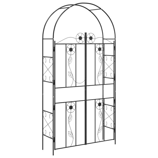 vidaXL Garden Arch Plain Black 115 x 37 x 226 cm