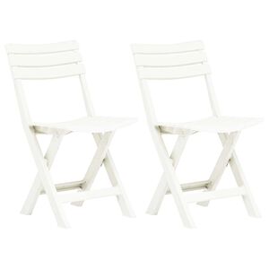 vidaXL Folding Chairs 2 pcs Plastic White