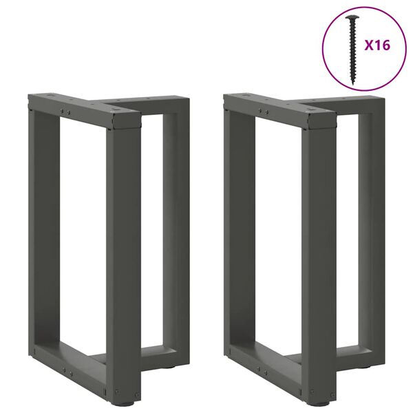 vidaXL Dining Table Legs T-Shaped&nbsp;2 pcs Anthracite 60x35x(72-73) cm Steel