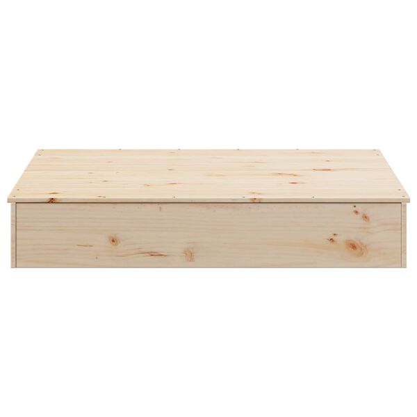 vidaXL Sandpit with Cover 111x111x19.5 cm Solid Wood Pine