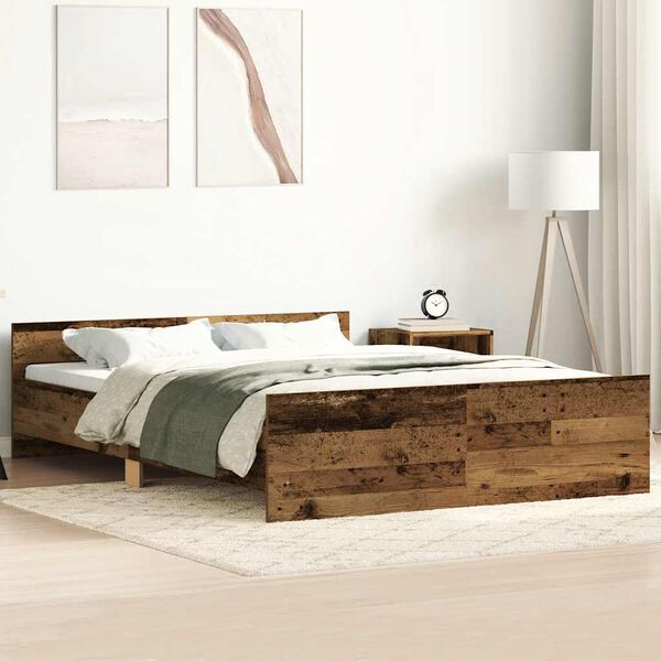 vidaXL Bed Frame without Mattress Old Wood 150x200cm Engineered Wood
