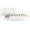 vidaXL Bed Frame without Mattress White King Size Solid Wood Pine