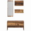 vidaXL Hallway Furniture Set with Shelf 4 pcs Old Wood Engineered Wood