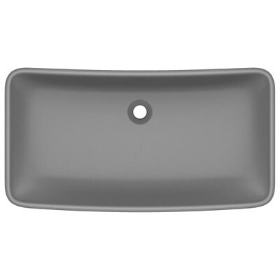 vidaXL Luxury Basin Rectangular Matt Dark Grey 71x38 cm Ceramic