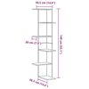 vidaXL Wall Corner Shelf with Shelf Black oak 36.5 x 36.5 x 140 cm