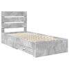 vidaXL Bed Frame Concrete Grey and Silver 70 x 190 cm Engineered Wood