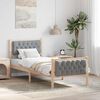 vidaXL Bed Frame with Headboard Light Grey 75 x 190 cm Solid Pine Wood