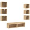 vidaXL 8 Piece TV Wall Units with LED Sonoma Oak Engineered Wood