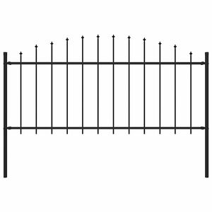 vidaXL Garden Fence with Spear Top Steel