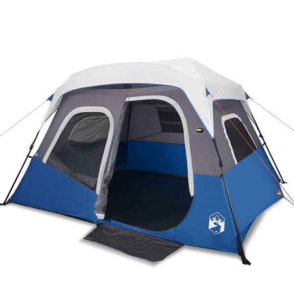 vidaXL Family Tent with LED 6-Person Light Blue Quick Release