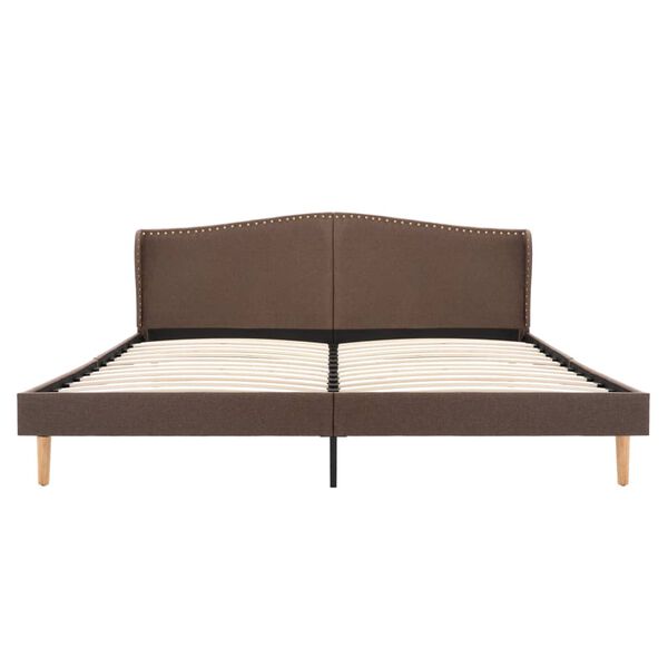 vidaXL Bed Frame without Mattress Brown Fabric 150x200 cm King Size