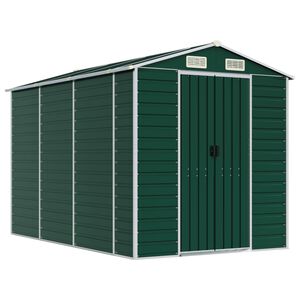 vidaXL Garden Shed Green 191x300x198 cm Galvanised Steel