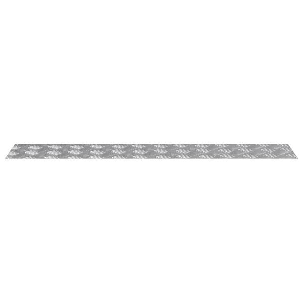 vidaXL Stair Tread Rectangular 2 pcs Silver 100 x 20 cm Aluminium