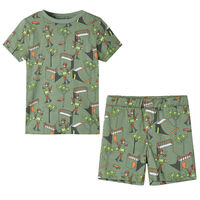 Kids' Pyjamas with Short Sleeves Light Khaki 92