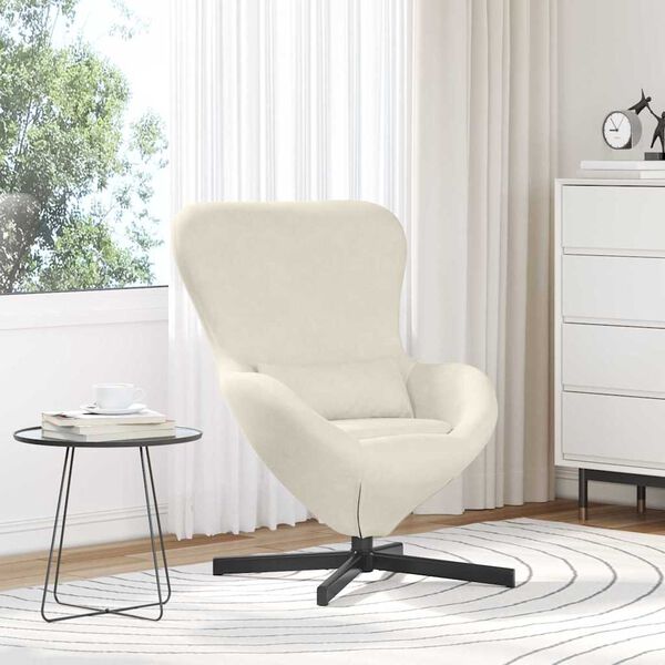 vidaXL Egg Chair Cream 63 x 73 x 90 cm Velvet