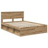 vidaXL Bed Frame Artisian Oak 140 x 190 cm Solid Pine Wood