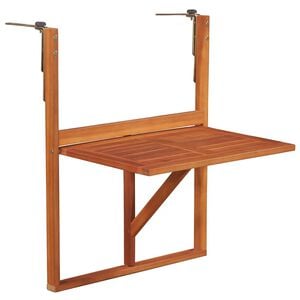 vidaXL Hanging Balcony Table 64,5x44x80 cm Solid Acacia Wood