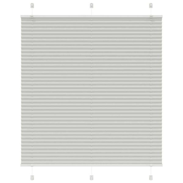 vidaXL Pleated Blind Light Grey 120x100 cm Fabric Width 119.4 cm Polyester
