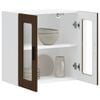 vidaXL Kitchen Wall Cabinet with Glass Door Porto Brown Oak