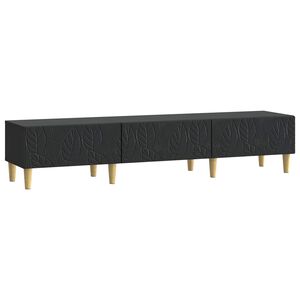 vidaXL TV Cabinet 147 x 34.5 x 30 cm Black Engineered Wood