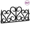 vidaXL Lawn Edgings 17 pcs Black 10 m PP