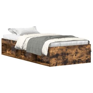 vidaXL Bed Frame without Mattress Smoked Oak 90x190 cm Single