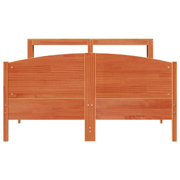 vidaXL Bed Frame without Mattress Wax Brown 160x200 cm Solid Wood Pine