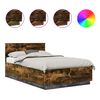 vidaXL Bed Frame Smoked Oak 135 x 190 cm Engineered Wood