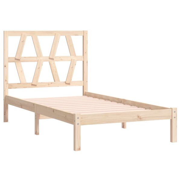 vidaXL Bed Frame without Mattress Solid Wood 100x200 cm (810007+818605)