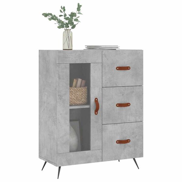 vidaXL Sideboard Concrete Grey 69.5x34x90 cm Engineered Wood