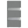 vidaXL LED Bedside Cabinet Grey 45x35x67 cm Engineered Wood