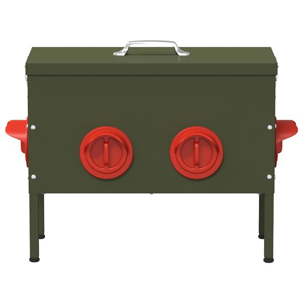 vidaXL Chicken Feeder Olive Green 41.5 x 20.5 x 33 cm