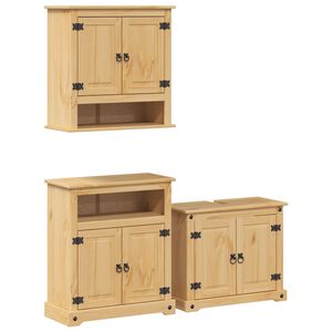 vidaXL 3 Piece Bathroom Furniture Set Corona Solid Wood Pine