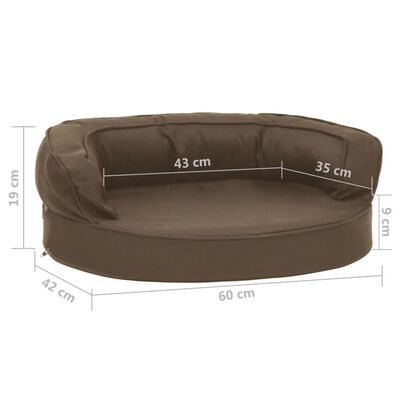 vidaXL Ergonomic Dog Bed Mattress 60x42 cm Linen Look Brown