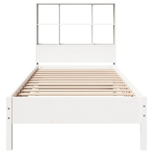vidaXL Bookcase Bed without Mattress White 90x200 cm Solid Wood Pine