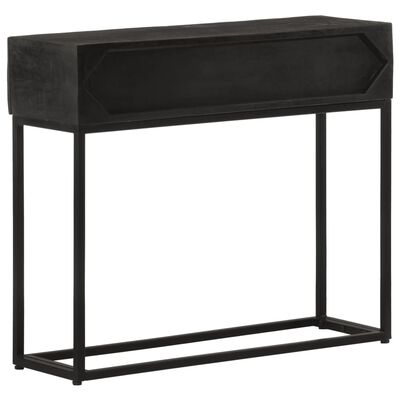 vidaXL Console Table Black 90x30x76 cm Solid Wood Mango and Iron