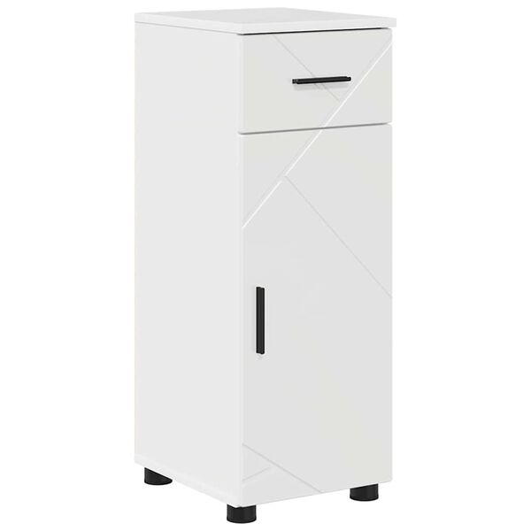 vidaXL Bathroom Cabinet with Drawer High Gloss White 30 x 35 x 80 cm