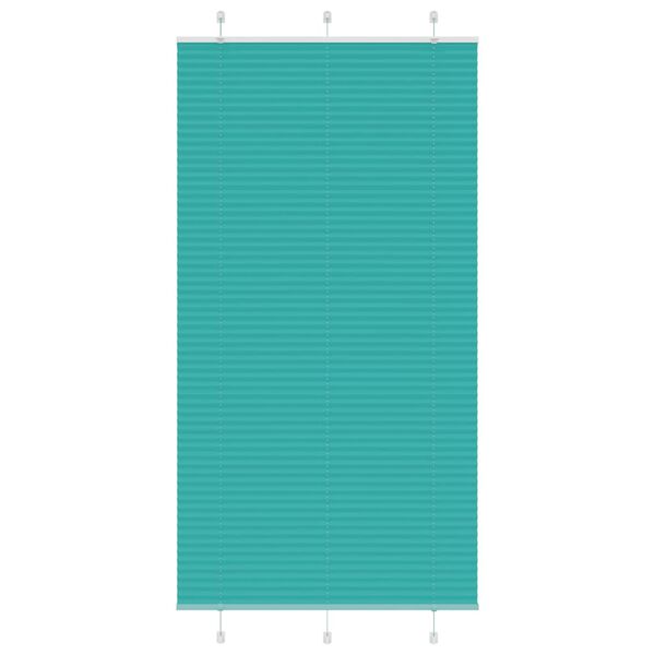vidaXL Pleated Blind Petrol Green 105x200 cm Fabric Width 104.4 cm Polyester