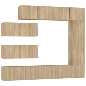 vidaXL 7 Piece TV Cabinet Set Sonoma Oak Engineered Wood